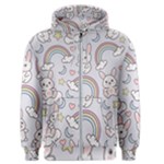Seamless Pattern With Cute Rabbit Character Men s Zipper Hoodie