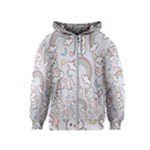 Seamless Pattern With Cute Rabbit Character Kids  Zipper Hoodie
