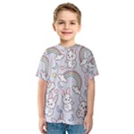 Seamless Pattern With Cute Rabbit Character Kids  Sport Mesh T-Shirt