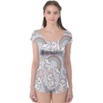 Seamless Pattern With Cute Rabbit Character Boyleg Leotard 