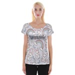 Seamless Pattern With Cute Rabbit Character Cap Sleeve Top