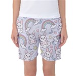 Seamless Pattern With Cute Rabbit Character Women s Basketball Shorts