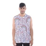 Seamless Pattern With Cute Rabbit Character Men s Basketball Tank Top