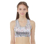 Seamless Pattern With Cute Rabbit Character Sports Bra with Border