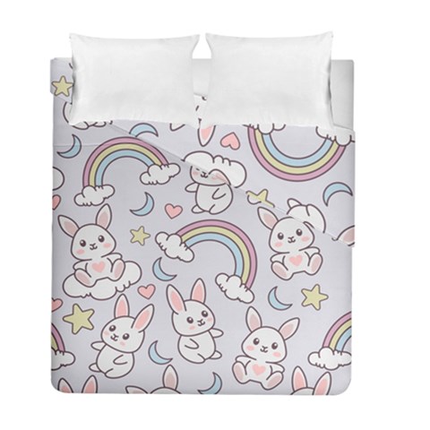 Seamless Pattern With Cute Rabbit Character Duvet Cover Double Side (Full/ Double Size) from ArtsNow.com