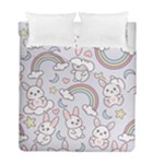 Seamless Pattern With Cute Rabbit Character Duvet Cover Double Side (Full/ Double Size)