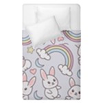 Seamless Pattern With Cute Rabbit Character Duvet Cover Double Side (Single Size)
