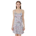 Seamless Pattern With Cute Rabbit Character Satin Night Slip