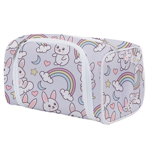 Seamless Pattern With Cute Rabbit Character Toiletries Pouch from ArtsNow.com