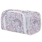 Seamless Pattern With Cute Rabbit Character Toiletries Pouch