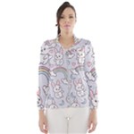 Seamless Pattern With Cute Rabbit Character Women s Windbreaker