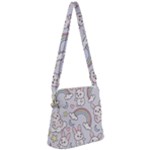 Seamless Pattern With Cute Rabbit Character Zipper Messenger Bag