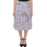 Seamless Pattern With Cute Rabbit Character Classic Midi Skirt