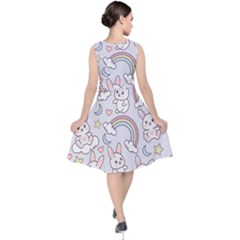 V-Neck Midi Sleeveless Dress  