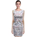 Seamless Pattern With Cute Rabbit Character Classic Sleeveless Midi Dress