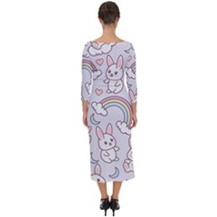 Quarter Sleeve Midi Bodycon Dress 