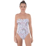 Seamless Pattern With Cute Rabbit Character Tie Back One Piece Swimsuit