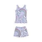 Seamless Pattern With Cute Rabbit Character Kids  Boyleg Swimsuit