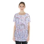 Seamless Pattern With Cute Rabbit Character Skirt Hem Sports Top