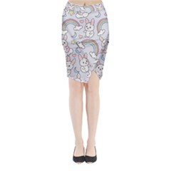 Seamless Pattern With Cute Rabbit Character Midi Wrap Pencil Skirt from ArtsNow.com