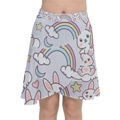Chiffon Wrap Front Skirt 