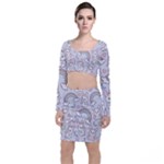 Seamless Pattern With Cute Rabbit Character Top and Skirt Sets
