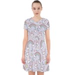 Seamless Pattern With Cute Rabbit Character Adorable in Chiffon Dress