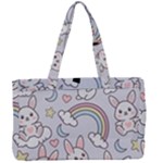 Seamless Pattern With Cute Rabbit Character Canvas Work Bag