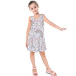 Seamless Pattern With Cute Rabbit Character Kids  Sleeveless Dress