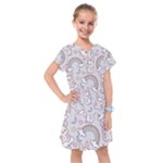 Seamless Pattern With Cute Rabbit Character Kids  Drop Waist Dress