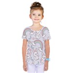 Seamless Pattern With Cute Rabbit Character Kids  One Piece T-Shirt