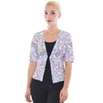 Seamless Pattern With Cute Rabbit Character Cropped Button Cardigan