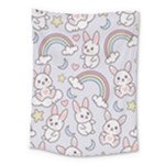 Seamless Pattern With Cute Rabbit Character Medium Tapestry