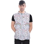 Seamless Pattern With Cute Rabbit Character Men s Puffer Vest