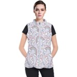 Seamless Pattern With Cute Rabbit Character Women s Puffer Vest