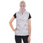Seamless Pattern With Cute Rabbit Character Women s Button Up Vest