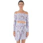 Seamless Pattern With Cute Rabbit Character Off Shoulder Top with Skirt Set