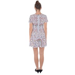 Drop Hem Mini Chiffon Dress 