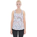 Seamless Pattern With Cute Rabbit Character Piece Up Tank Top