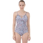 Seamless Pattern With Cute Rabbit Character Cut Out Top Tankini Set
