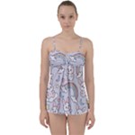 Seamless Pattern With Cute Rabbit Character Babydoll Tankini Top