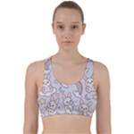 Seamless Pattern With Cute Rabbit Character Back Weave Sports Bra