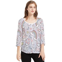Chiffon Quarter Sleeve Blouse 