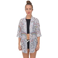 Open Front Chiffon Kimono 