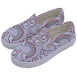 Seamless Pattern With Cute Rabbit Character Kids  Canvas Slip Ons