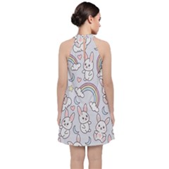 Velvet Halter Neckline Dress  