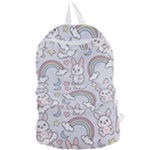 Seamless Pattern With Cute Rabbit Character Foldable Lightweight Backpack