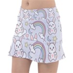 Seamless Pattern With Cute Rabbit Character Classic Tennis Skirt