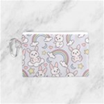 Seamless Pattern With Cute Rabbit Character Canvas Cosmetic Bag (Small)