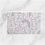 Seamless Pattern With Cute Rabbit Character Canvas Cosmetic Bag (Large)
